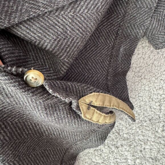 NEW LL Bean Sweater Mens Big & Tall XLT Extra Large Gray Polo Henley Herringbone - Picture 5 of 9